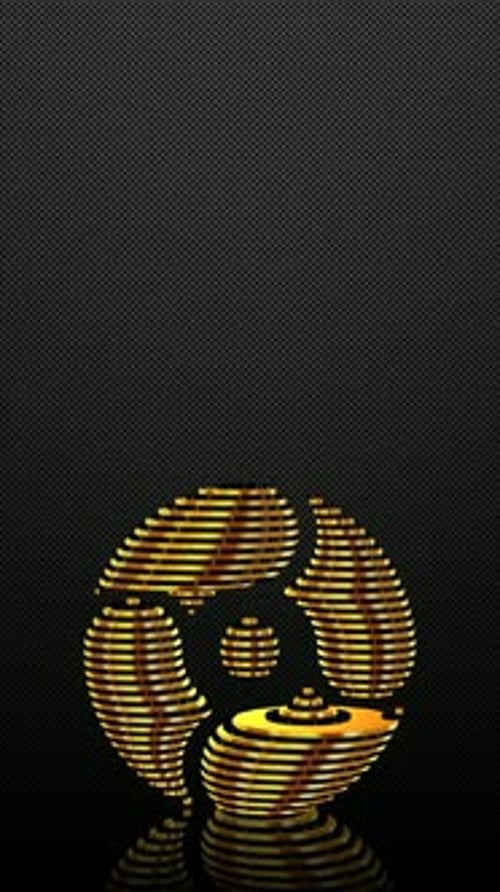 Golden Abstract 3D Object Animation Loop Vertical