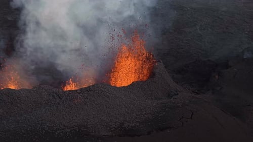Luftaufnahme des Vulkanausbruchs, Island.