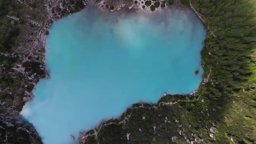 Lago di Sorapis or Sorapis lake in Dolomites Alps mountains
