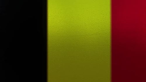 Realistic Waving Belgian Flag with Fabric Texture