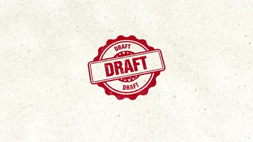 Draft Circle Golden Red Rubber Stamp Seal