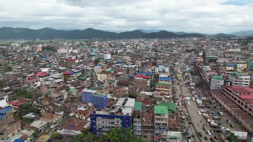 Aerial Shot Of Imphal Bridge In Highway Manipur, India