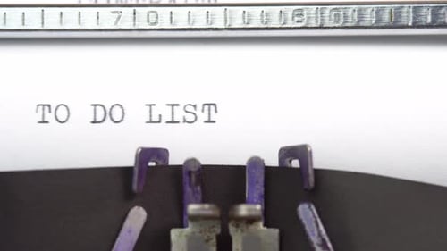Typing To Do List on Vintage Typewriter