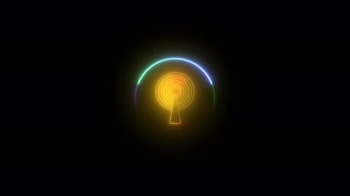 Animated Neon Glowing Technology Signal Icon