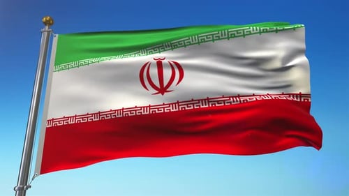 Realistic Waving Flag of Iran Animation