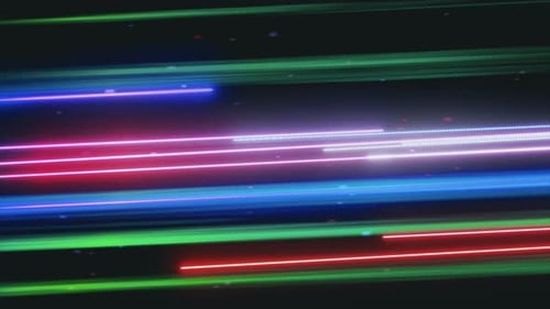 Futuristic Neon Light Streaks Glitch Background