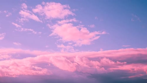 Pastel Pink and Purple Clouds at Sunset