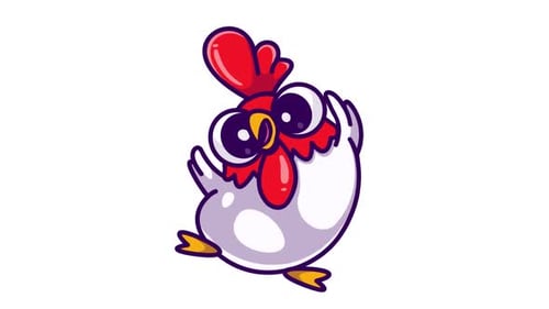 Cute Cartoon Chicken Wiggle Loop Animation