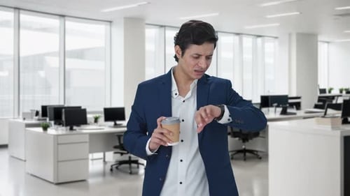 Angry Indian manager waiting for someone