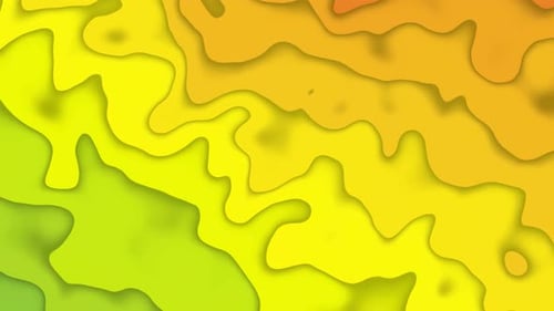 Fluid Abstract Green Yellow Wavy Layered Background