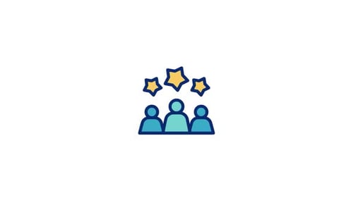 Animated Flat Design People Icons with Stars