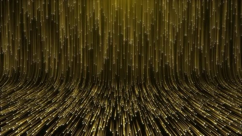 3D Glowing Gold Wall Background Luxurious Christmas Hanging Gold Garlands Holiday Party Lights