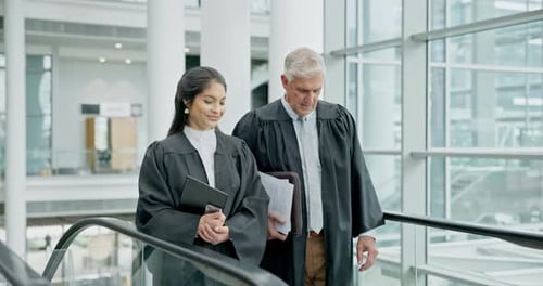 Law, judge and legal team in collaboration discussion on a court case or criminal investigation