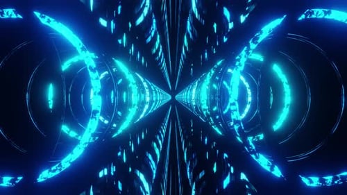 Double Rings Blue Tunnel Vj Loop Animation Background
