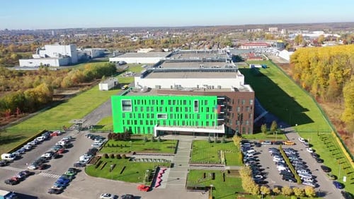 View of industrial buildings. View of industrial buildings
