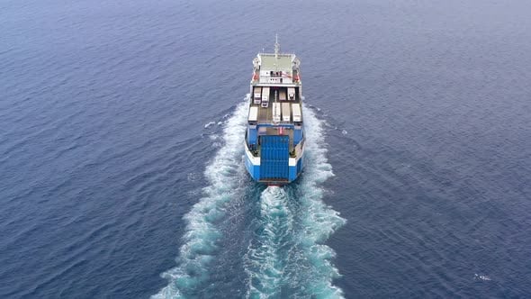 Large RoRo Roll onoff Vehicle carrier vessel cruising the Mediterranean ...