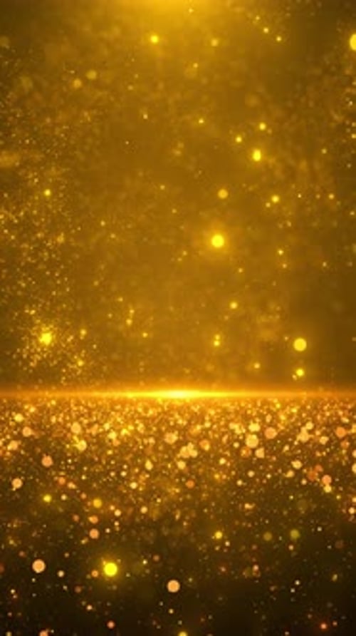 Golden Glitter Particles Celebration Loop Background