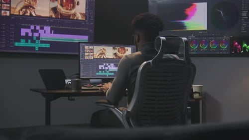 Colorist Does Color Grading in Video Edit Software