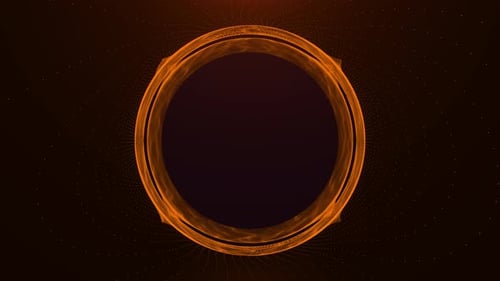 Circle background. Gold particle circle abstract background