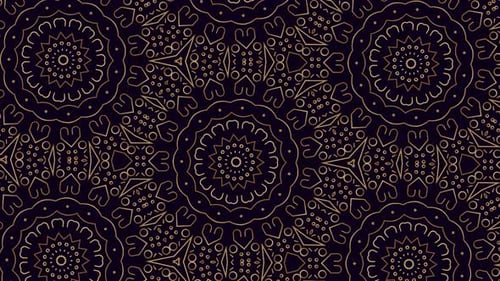 Seamless Gold Geometric Mandala Abstract Pattern Loop