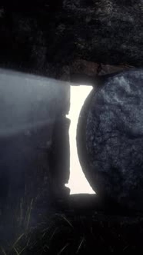 Stone opens a tomb in the rock
