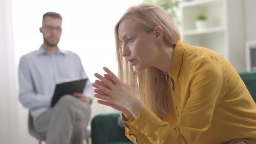 Woman in Therapy Session with Counselor