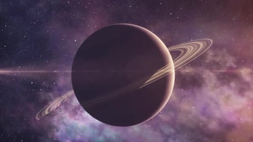 Jupiter on Space Background Aerial Shot Horizontal 4K_01