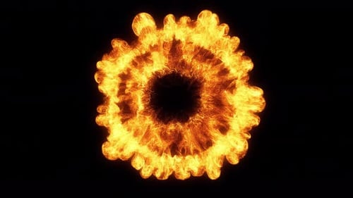 Explosion fire burst transition effect on transparent alpha channel