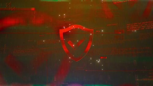 Digital Security Shield Intro with Glitch Effect