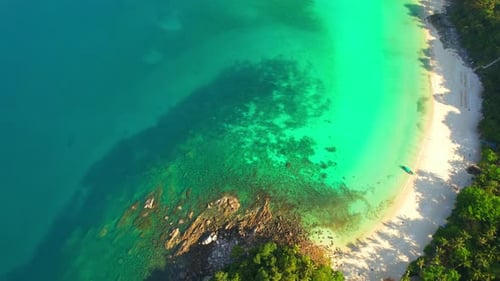 Breathtaking scenery over secret paradise beach