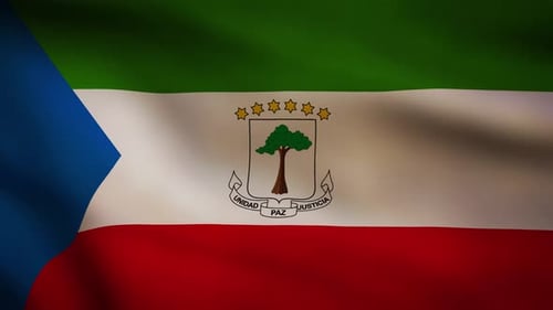 Equatorial Guinea Flag Waving Seamless Loop Animation