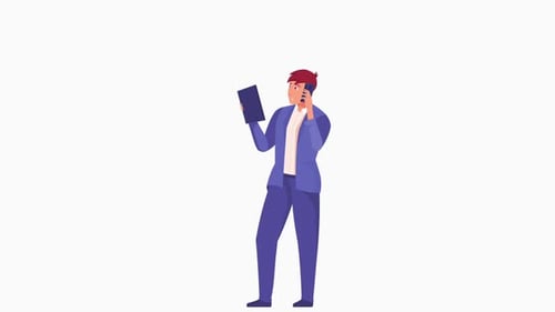 Businessman With Phone And Tablet Background