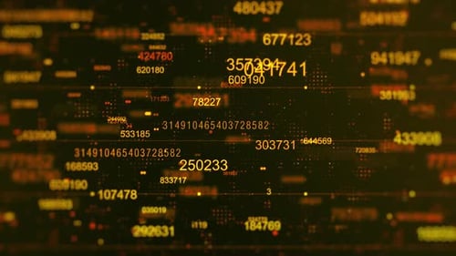 Futuristic Digital Data Stream Numbers Background Loop