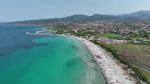 Coast as a background from top view. Waves and beach. Aerial landscape.