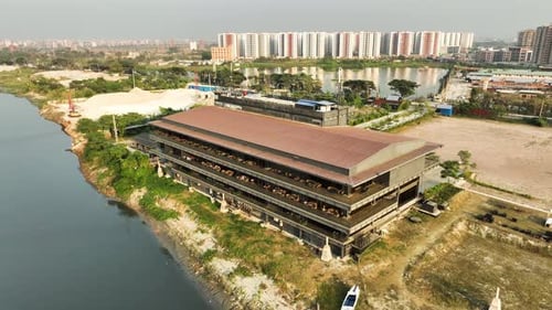 Aerial view of Dhaka Boat Club Limited in Dhaka city, Bangladesh.