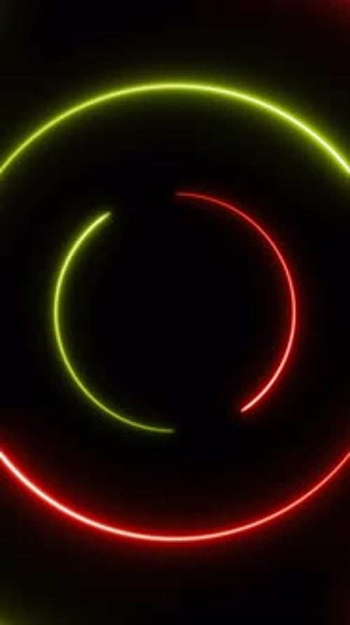 Abstract Neon Glowing Circles Loop Vertical Background