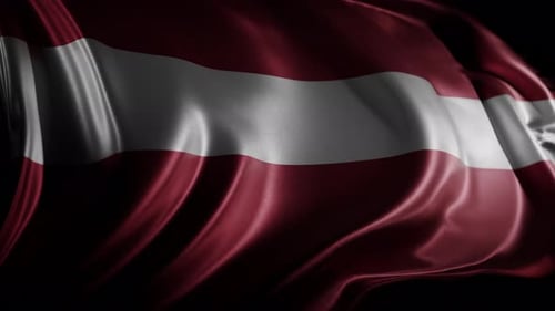 Realistic Waving Latvian Flag Animation