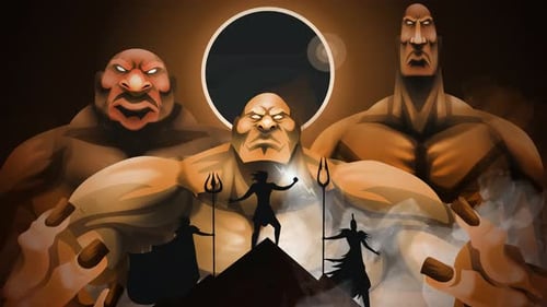 giants titans attacking mount olympus defended by greek gods