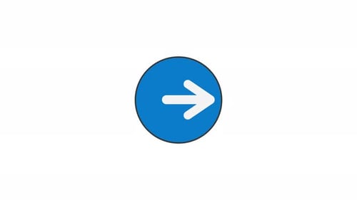 Animated Right Arrow Button Icon Pulsating Flat Design
