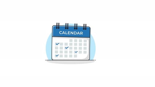 4K-Kalender mit datumsmarkiertem Konzeptanimationsvideo