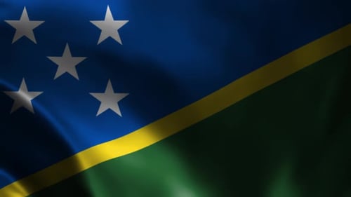 Solomon Islands Flag Waving Realistic Seamless Loop