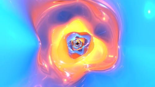 Orange And Cyan Bright Glowing Tunnel Background Vj Loop l 4K