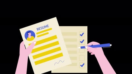 Animated Resume and Checklist for Job Application Process