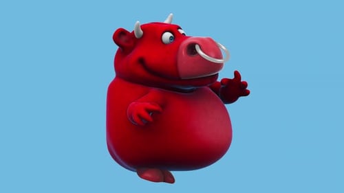 Fun cartoon cow dancing (with alpha channel)