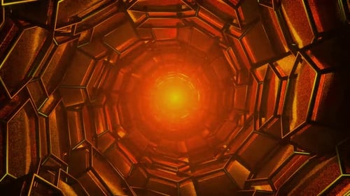 Abstract Glowing Particle Tunnel Video