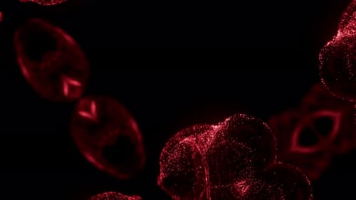 Kaleidoskop Abstrakte rote Partikel