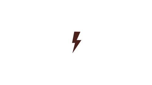 Flat Design Lightning Bolt Icon Reveal Animation