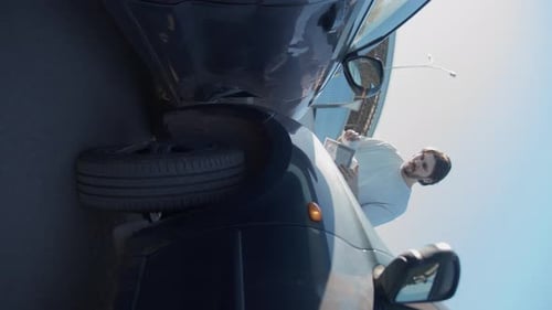 Car Accident Damage on City Street