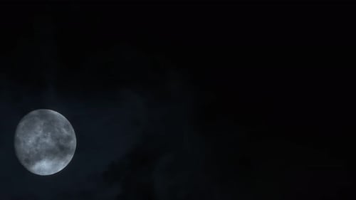 Full Moon In Dark Clouds At Night 2