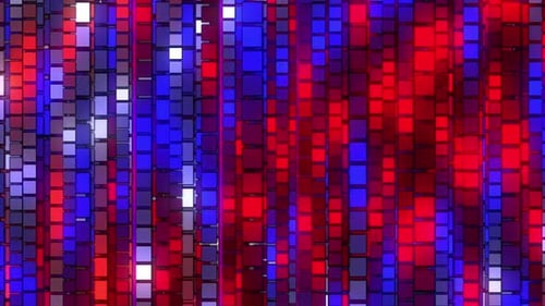 Dynamic Red and Blue Geometric Squares Vertical Motion Background